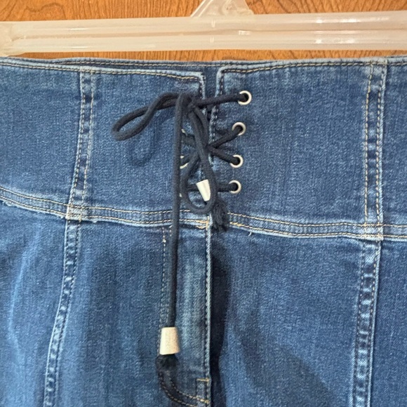 Free People Dark Blue Denim A-Line Skirt - Picture 3 of 4